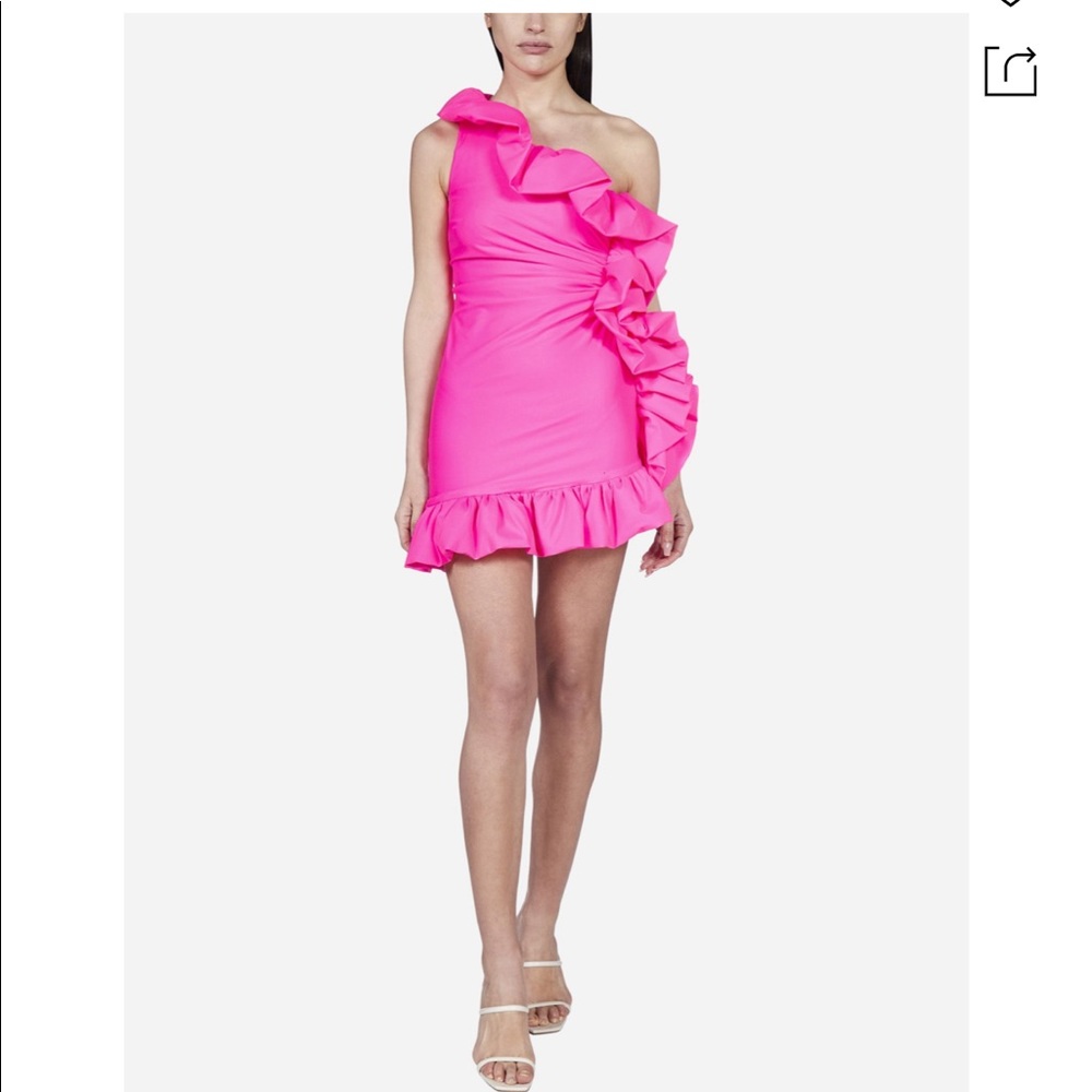 Pink mini ruffle dress